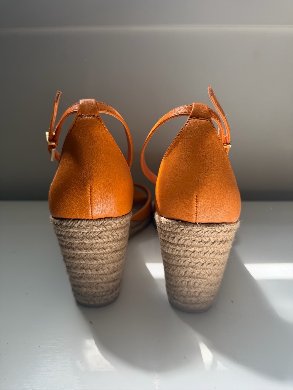 Vince Camuto Orange Espadrille Wedge Sandals with Ankle Strap sz 11 - Picture 4 of 6